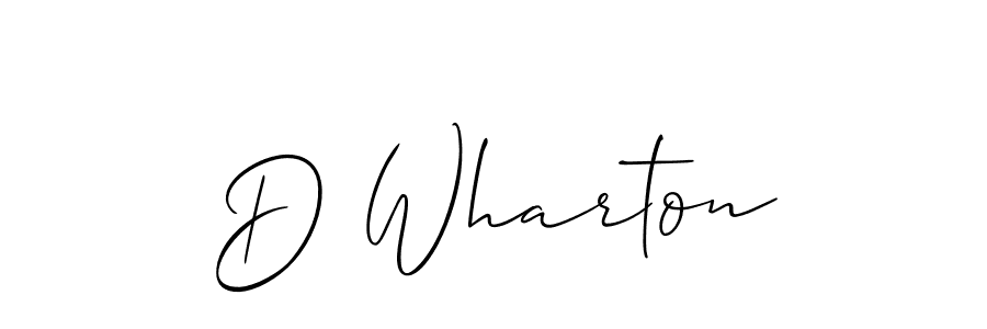 Design your own signature with our free online signature maker. With this signature software, you can create a handwritten (Allison_Script) signature for name D Wharton. D Wharton signature style 2 images and pictures png