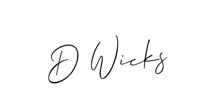 It looks lik you need a new signature style for name D Wicks. Design unique handwritten (Allison_Script) signature with our free signature maker in just a few clicks. D Wicks signature style 2 images and pictures png