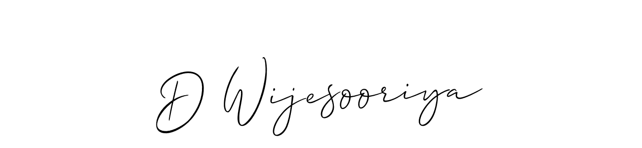 Design your own signature with our free online signature maker. With this signature software, you can create a handwritten (Allison_Script) signature for name D Wijesooriya. D Wijesooriya signature style 2 images and pictures png