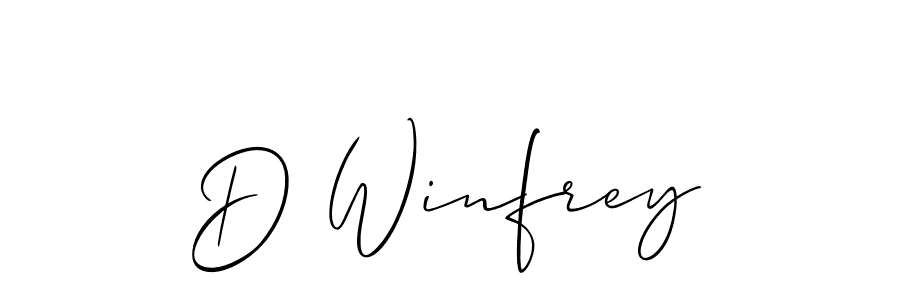 Design your own signature with our free online signature maker. With this signature software, you can create a handwritten (Allison_Script) signature for name D Winfrey. D Winfrey signature style 2 images and pictures png