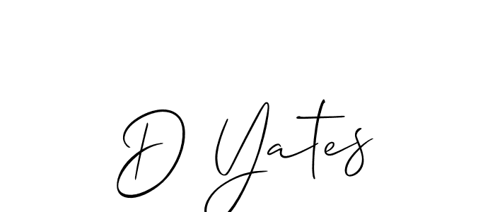 Design your own signature with our free online signature maker. With this signature software, you can create a handwritten (Allison_Script) signature for name D Yates. D Yates signature style 2 images and pictures png