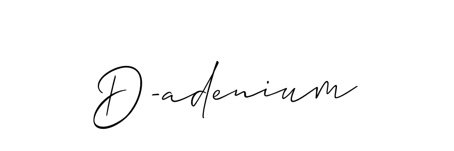 Design your own signature with our free online signature maker. With this signature software, you can create a handwritten (Allison_Script) signature for name D-adenium. D-adenium signature style 2 images and pictures png