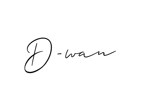 Create a beautiful signature design for name D-wan. With this signature (Allison_Script) fonts, you can make a handwritten signature for free. D-wan signature style 2 images and pictures png