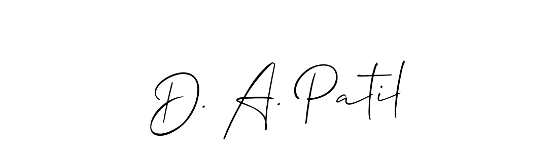 It looks lik you need a new signature style for name D. A. Patil. Design unique handwritten (Allison_Script) signature with our free signature maker in just a few clicks. D. A. Patil signature style 2 images and pictures png