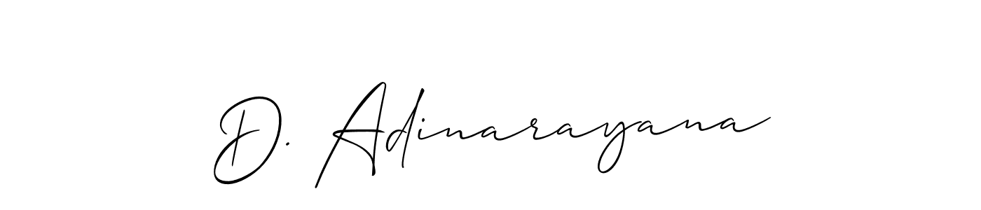 if you are searching for the best signature style for your name D. Adinarayana. so please give up your signature search. here we have designed multiple signature styles  using Allison_Script. D. Adinarayana signature style 2 images and pictures png