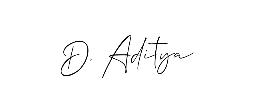 Also You can easily find your signature by using the search form. We will create D. Aditya name handwritten signature images for you free of cost using Allison_Script sign style. D. Aditya signature style 2 images and pictures png