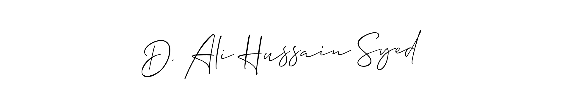 How to make D. Ali Hussain Syed signature? Allison_Script is a professional autograph style. Create handwritten signature for D. Ali Hussain Syed name. D. Ali Hussain Syed signature style 2 images and pictures png