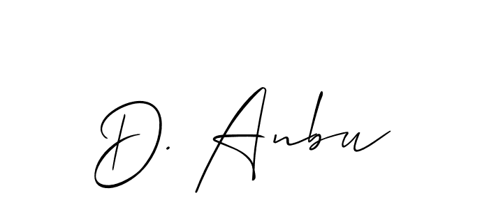 Design your own signature with our free online signature maker. With this signature software, you can create a handwritten (Allison_Script) signature for name D. Anbu. D. Anbu signature style 2 images and pictures png