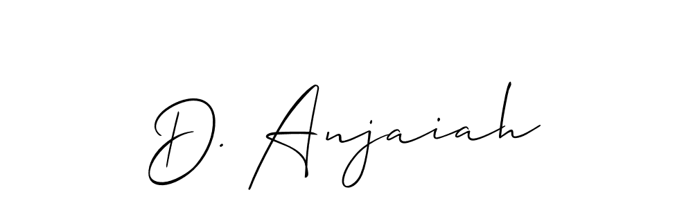 The best way (Allison_Script) to make a short signature is to pick only two or three words in your name. The name D. Anjaiah include a total of six letters. For converting this name. D. Anjaiah signature style 2 images and pictures png