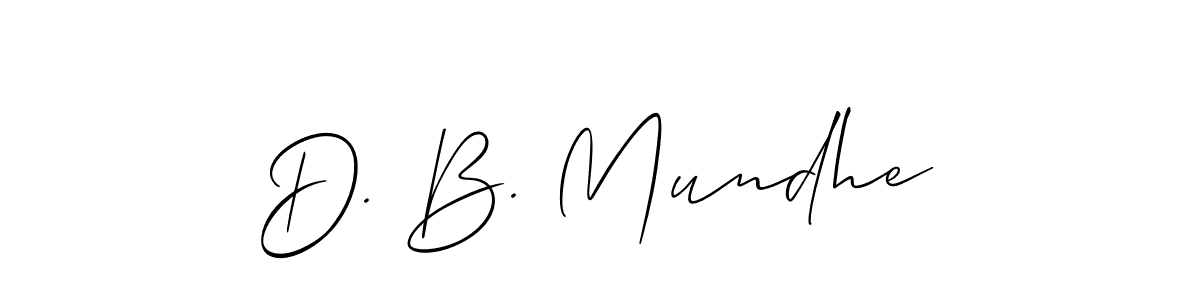 Allison_Script is a professional signature style that is perfect for those who want to add a touch of class to their signature. It is also a great choice for those who want to make their signature more unique. Get D. B. Mundhe name to fancy signature for free. D. B. Mundhe signature style 2 images and pictures png