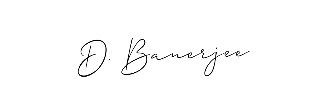 Create a beautiful signature design for name D. Banerjee. With this signature (Allison_Script) fonts, you can make a handwritten signature for free. D. Banerjee signature style 2 images and pictures png