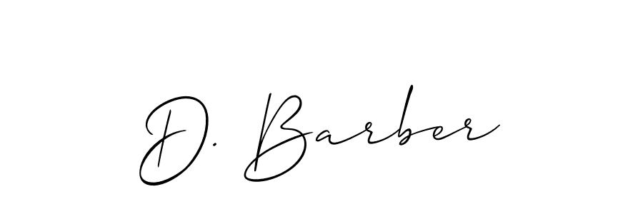 How to make D. Barber name signature. Use Allison_Script style for creating short signs online. This is the latest handwritten sign. D. Barber signature style 2 images and pictures png