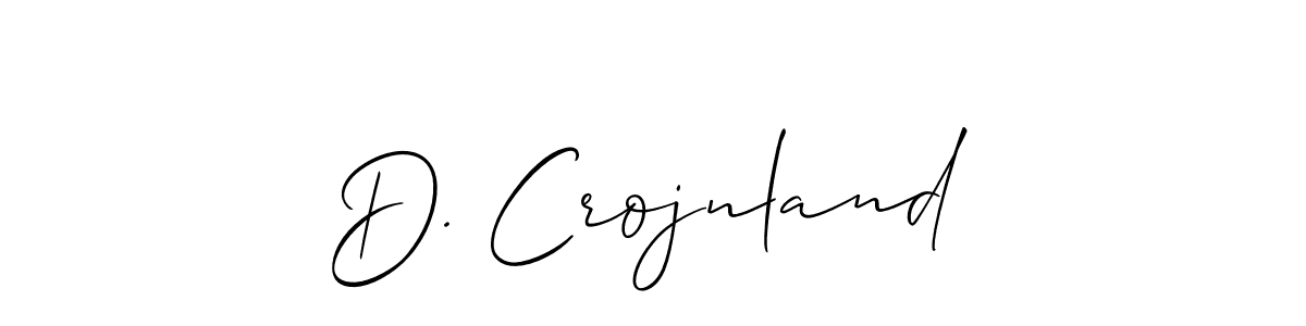 Once you've used our free online signature maker to create your best signature Allison_Script style, it's time to enjoy all of the benefits that D. Crojnland name signing documents. D. Crojnland signature style 2 images and pictures png