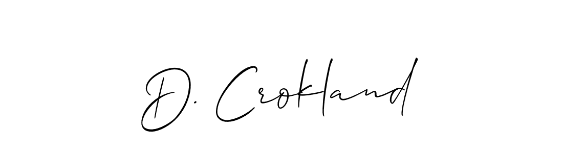 Use a signature maker to create a handwritten signature online. With this signature software, you can design (Allison_Script) your own signature for name D. Crokland. D. Crokland signature style 2 images and pictures png
