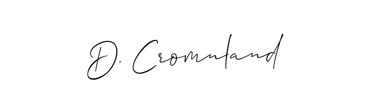 Use a signature maker to create a handwritten signature online. With this signature software, you can design (Allison_Script) your own signature for name D. Cromnland. D. Cromnland signature style 2 images and pictures png