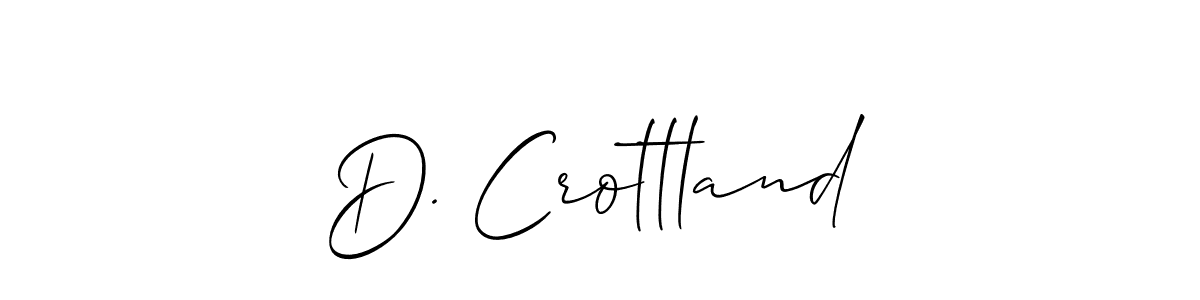 Use a signature maker to create a handwritten signature online. With this signature software, you can design (Allison_Script) your own signature for name D. Crottland. D. Crottland signature style 2 images and pictures png