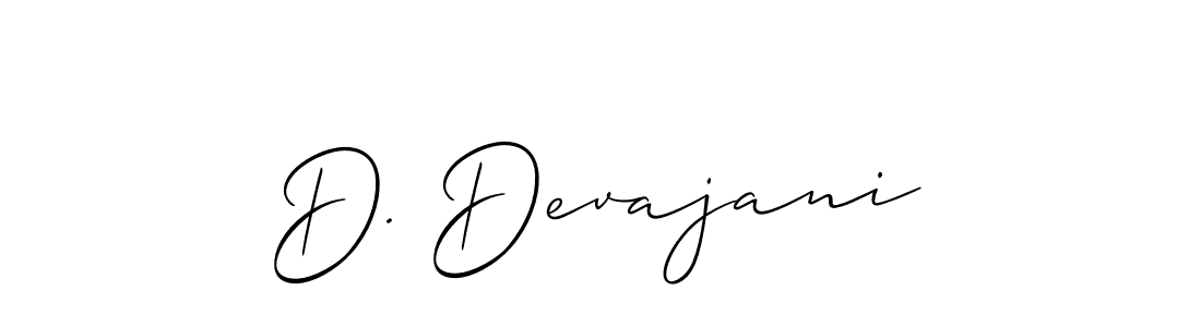 Create a beautiful signature design for name D. Devajani. With this signature (Allison_Script) fonts, you can make a handwritten signature for free. D. Devajani signature style 2 images and pictures png