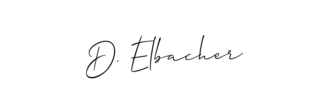 It looks lik you need a new signature style for name D. Elbacher. Design unique handwritten (Allison_Script) signature with our free signature maker in just a few clicks. D. Elbacher signature style 2 images and pictures png