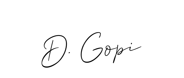 Also we have D. Gopi name is the best signature style. Create professional handwritten signature collection using Allison_Script autograph style. D. Gopi signature style 2 images and pictures png