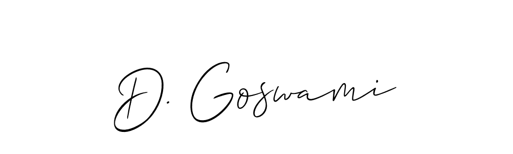 Make a beautiful signature design for name D. Goswami. With this signature (Allison_Script) style, you can create a handwritten signature for free. D. Goswami signature style 2 images and pictures png
