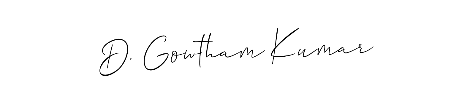 Use a signature maker to create a handwritten signature online. With this signature software, you can design (Allison_Script) your own signature for name D. Gowtham Kumar. D. Gowtham Kumar signature style 2 images and pictures png