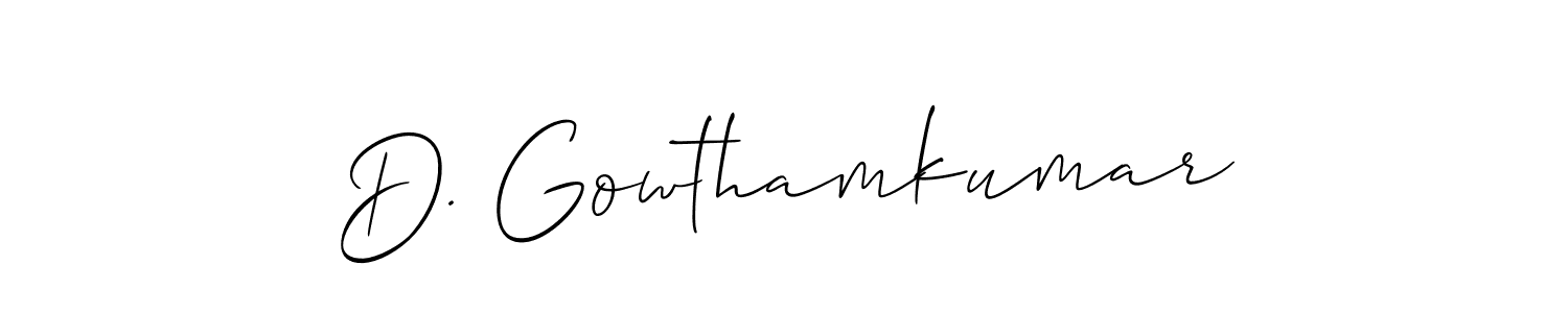 See photos of D. Gowthamkumar official signature by Spectra . Check more albums & portfolios. Read reviews & check more about Allison_Script font. D. Gowthamkumar signature style 2 images and pictures png