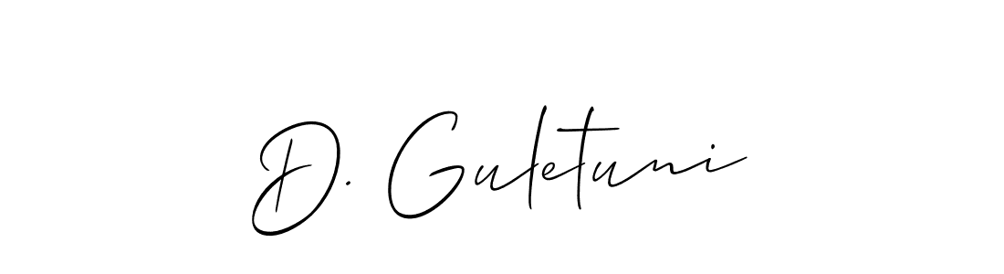 You should practise on your own different ways (Allison_Script) to write your name (D. Guletuni) in signature. don't let someone else do it for you. D. Guletuni signature style 2 images and pictures png