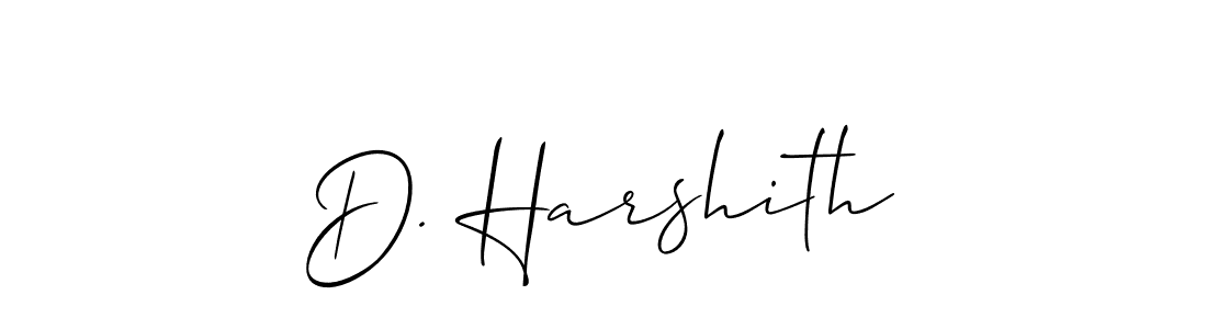 Make a short D. Harshith signature style. Manage your documents anywhere anytime using Allison_Script. Create and add eSignatures, submit forms, share and send files easily. D. Harshith signature style 2 images and pictures png