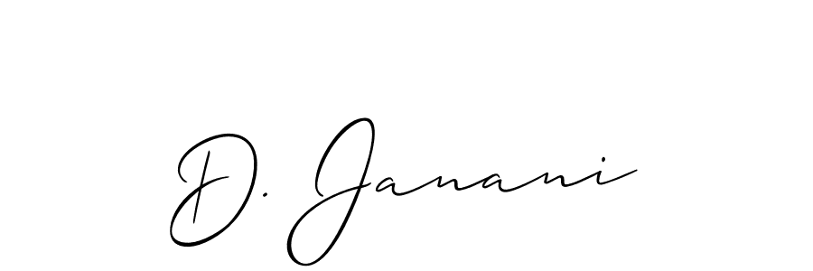 Use a signature maker to create a handwritten signature online. With this signature software, you can design (Allison_Script) your own signature for name D. Janani. D. Janani signature style 2 images and pictures png