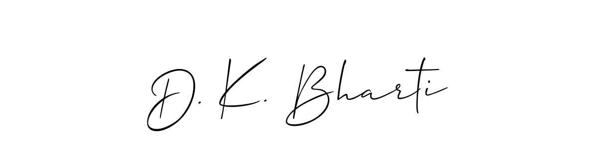 How to make D. K. Bharti name signature. Use Allison_Script style for creating short signs online. This is the latest handwritten sign. D. K. Bharti signature style 2 images and pictures png