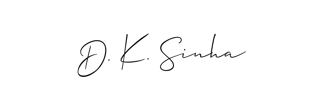 Make a short D. K. Sinha signature style. Manage your documents anywhere anytime using Allison_Script. Create and add eSignatures, submit forms, share and send files easily. D. K. Sinha signature style 2 images and pictures png