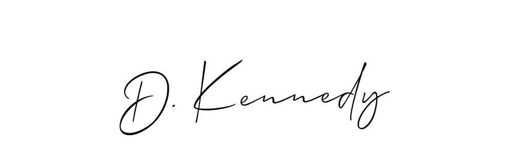 You should practise on your own different ways (Allison_Script) to write your name (D. Kennedy) in signature. don't let someone else do it for you. D. Kennedy signature style 2 images and pictures png