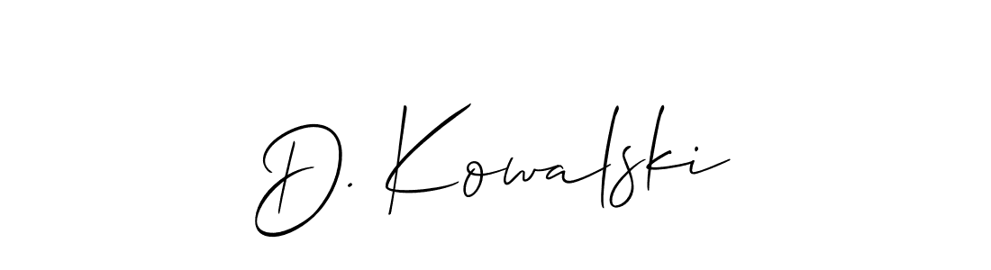Also we have D. Kowalski name is the best signature style. Create professional handwritten signature collection using Allison_Script autograph style. D. Kowalski signature style 2 images and pictures png