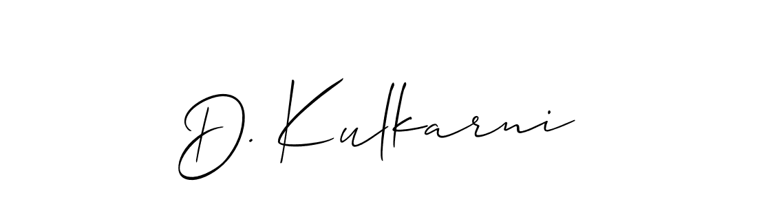 Similarly Allison_Script is the best handwritten signature design. Signature creator online .You can use it as an online autograph creator for name D. Kulkarni. D. Kulkarni signature style 2 images and pictures png