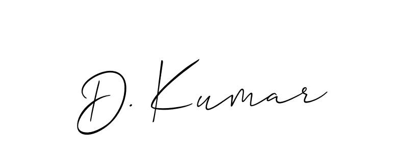 Also You can easily find your signature by using the search form. We will create D. Kumar name handwritten signature images for you free of cost using Allison_Script sign style. D. Kumar signature style 2 images and pictures png