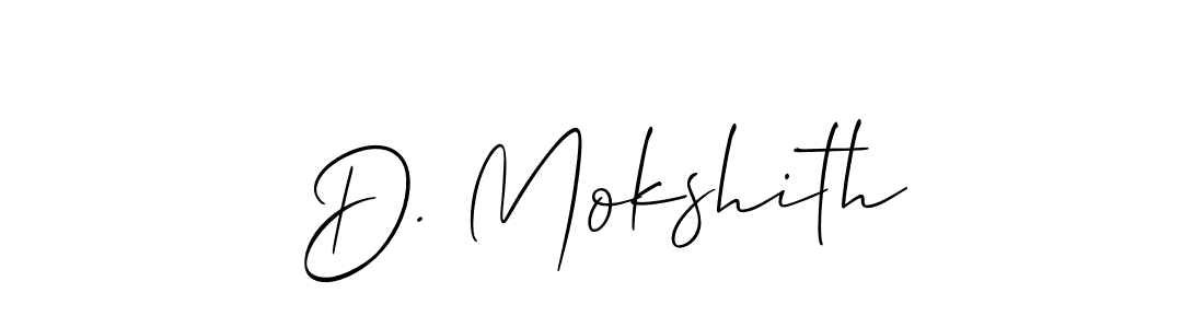 Also You can easily find your signature by using the search form. We will create D. Mokshith name handwritten signature images for you free of cost using Allison_Script sign style. D. Mokshith signature style 2 images and pictures png