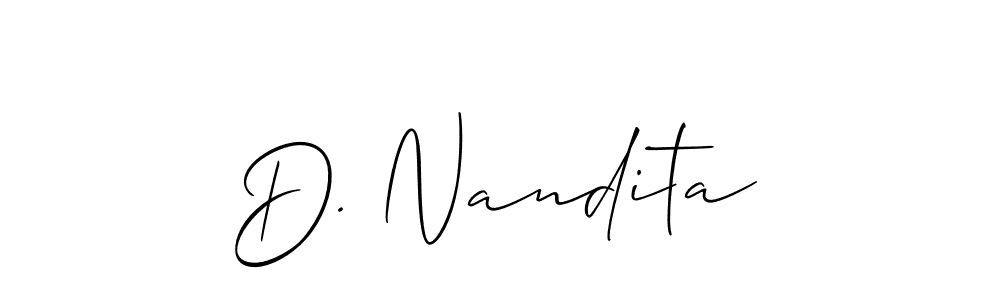 You should practise on your own different ways (Allison_Script) to write your name (D. Nandita) in signature. don't let someone else do it for you. D. Nandita signature style 2 images and pictures png