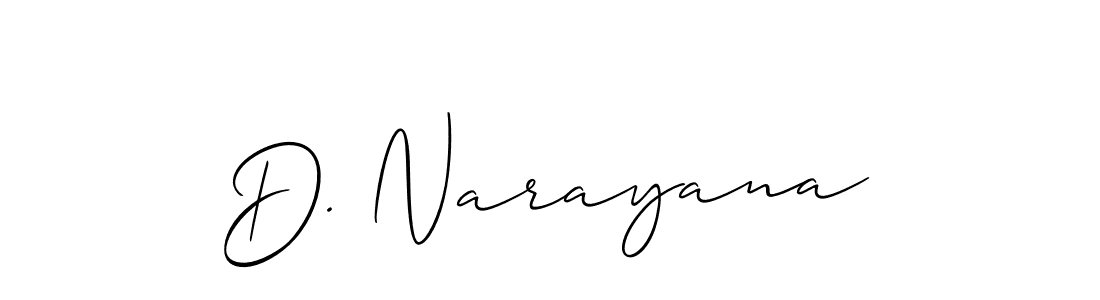 Similarly Allison_Script is the best handwritten signature design. Signature creator online .You can use it as an online autograph creator for name D. Narayana. D. Narayana signature style 2 images and pictures png