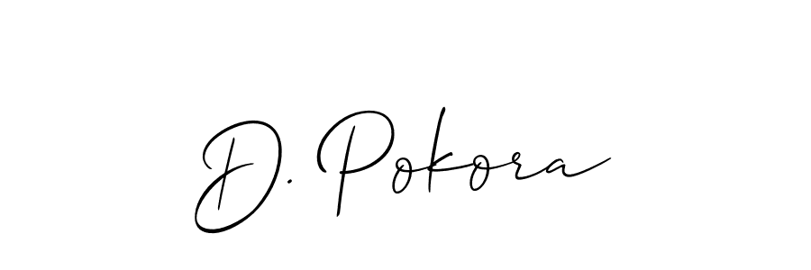 Make a beautiful signature design for name D. Pokora. With this signature (Allison_Script) style, you can create a handwritten signature for free. D. Pokora signature style 2 images and pictures png