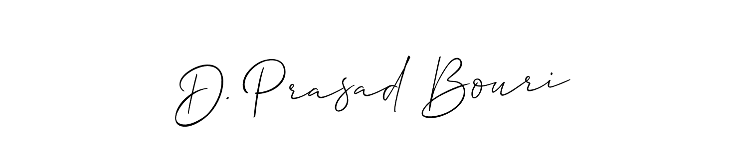 Use a signature maker to create a handwritten signature online. With this signature software, you can design (Allison_Script) your own signature for name D. Prasad Bouri. D. Prasad Bouri signature style 2 images and pictures png