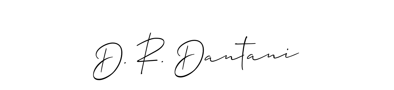 Use a signature maker to create a handwritten signature online. With this signature software, you can design (Allison_Script) your own signature for name D. R. Dantani. D. R. Dantani signature style 2 images and pictures png