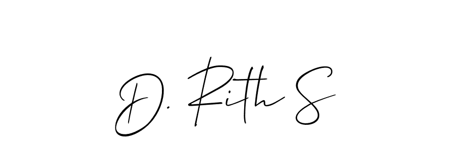 Check out images of Autograph of D. Rith S name. Actor D. Rith S Signature Style. Allison_Script is a professional sign style online. D. Rith S signature style 2 images and pictures png