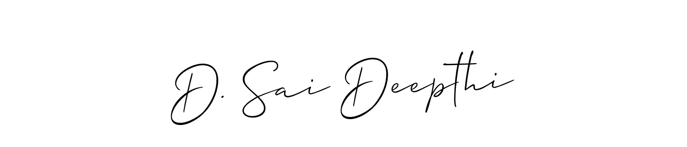 Use a signature maker to create a handwritten signature online. With this signature software, you can design (Allison_Script) your own signature for name D. Sai Deepthi. D. Sai Deepthi signature style 2 images and pictures png