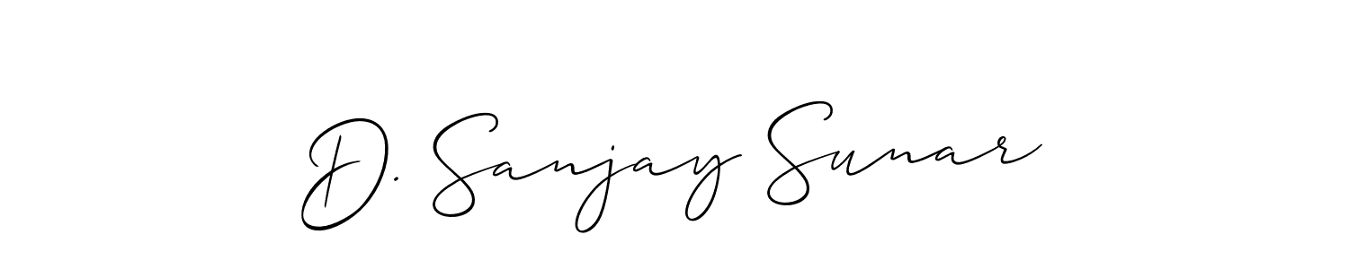 It looks lik you need a new signature style for name D. Sanjay Sunar. Design unique handwritten (Allison_Script) signature with our free signature maker in just a few clicks. D. Sanjay Sunar signature style 2 images and pictures png