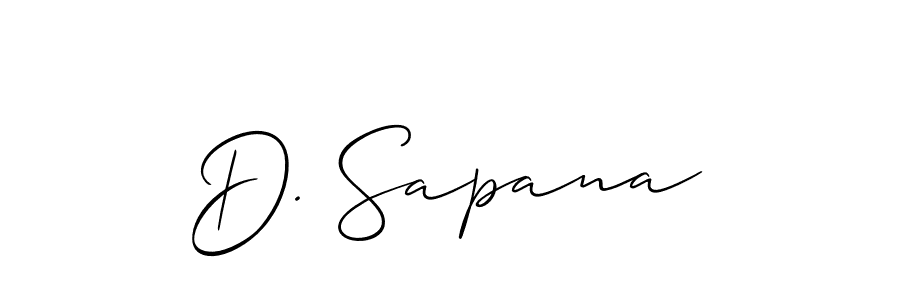 Design your own signature with our free online signature maker. With this signature software, you can create a handwritten (Allison_Script) signature for name D. Sapana. D. Sapana signature style 2 images and pictures png