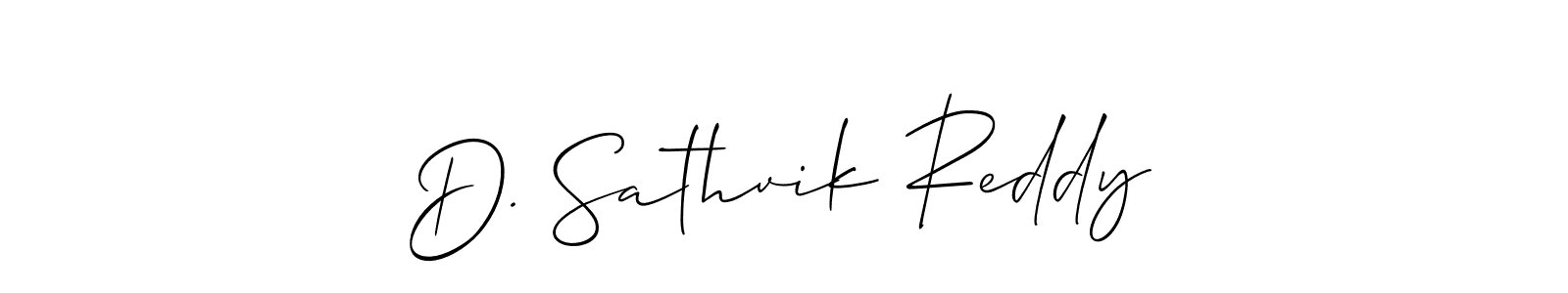 Create a beautiful signature design for name D. Sathvik Reddy. With this signature (Allison_Script) fonts, you can make a handwritten signature for free. D. Sathvik Reddy signature style 2 images and pictures png