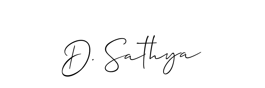 if you are searching for the best signature style for your name D. Sathya. so please give up your signature search. here we have designed multiple signature styles  using Allison_Script. D. Sathya signature style 2 images and pictures png