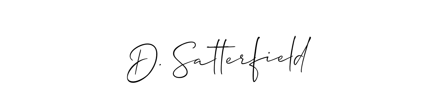 It looks lik you need a new signature style for name D. Satterfield. Design unique handwritten (Allison_Script) signature with our free signature maker in just a few clicks. D. Satterfield signature style 2 images and pictures png