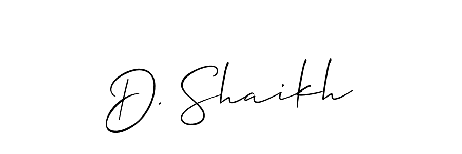 You should practise on your own different ways (Allison_Script) to write your name (D. Shaikh) in signature. don't let someone else do it for you. D. Shaikh signature style 2 images and pictures png