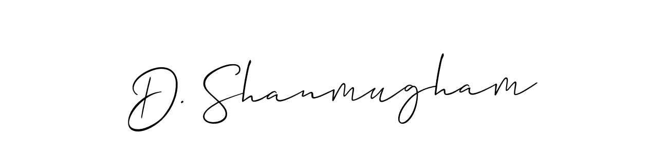 Design your own signature with our free online signature maker. With this signature software, you can create a handwritten (Allison_Script) signature for name D. Shanmugham. D. Shanmugham signature style 2 images and pictures png